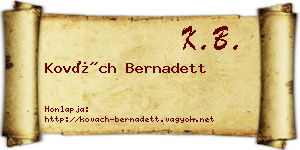 Kovách Bernadett névjegykártya
