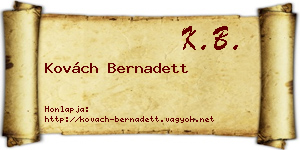 Kovách Bernadett névjegykártya