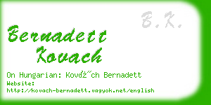 bernadett kovach business card